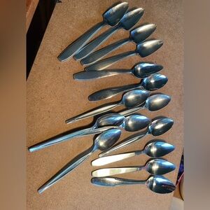 GUC..Set of Silver Stainless Steel Serrated Citrus Spoons.